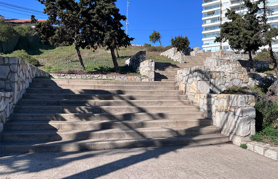 Estado actual de la Escalera Las Pelargonias antes del mejoramiento